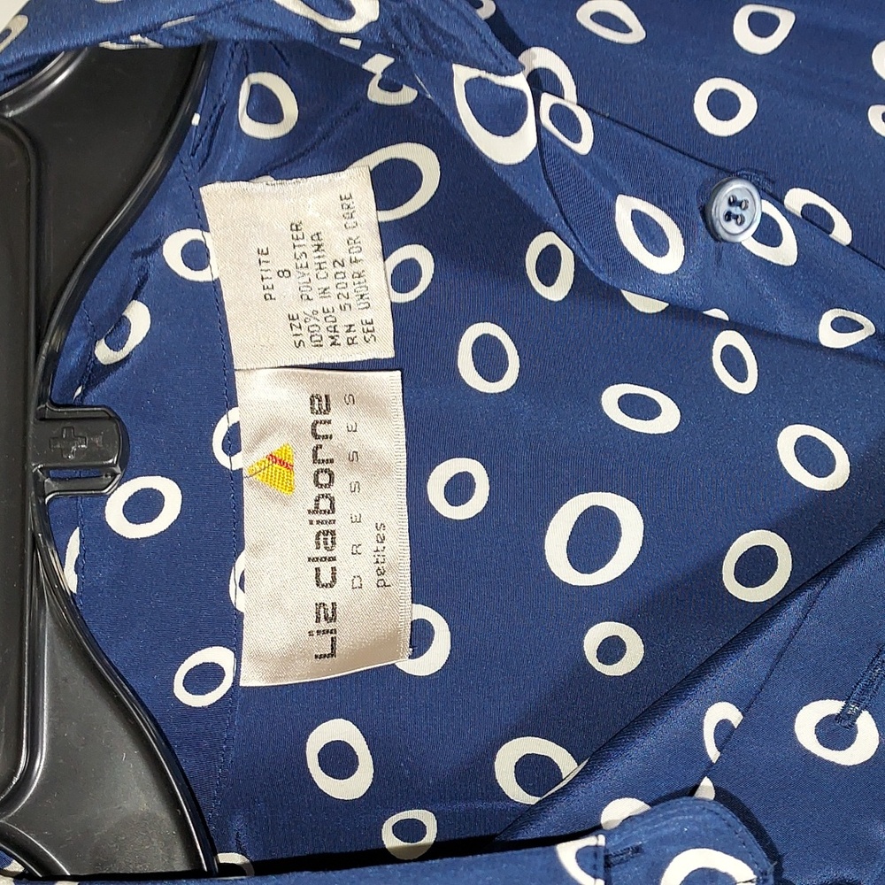 Rouje Look Liz Claiborne Blue and White Casual Button Front Dress 8p 38 - Picture 4 of 9